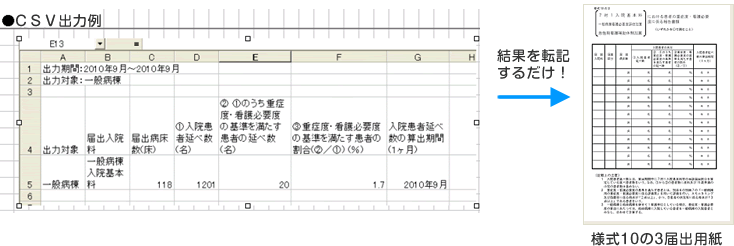 CSV出力例