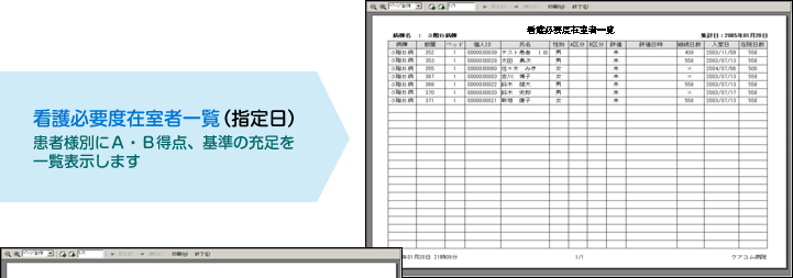 看護必要度在室者一覧（指定日）